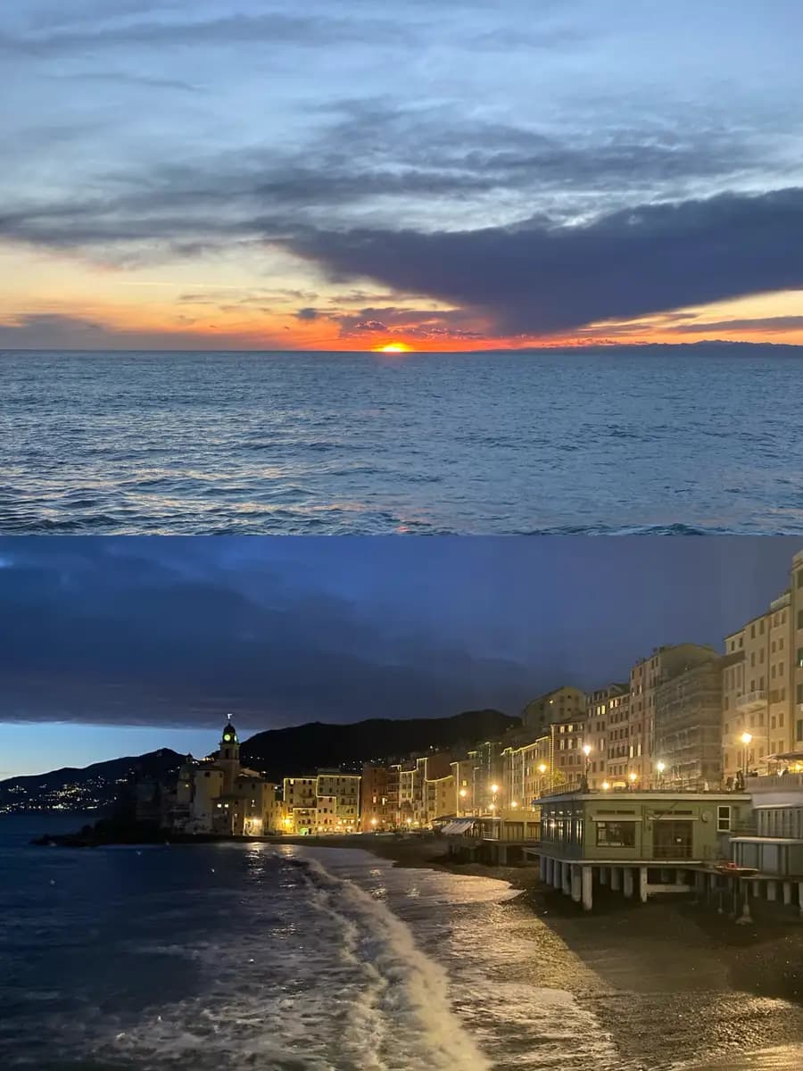 sunset in camogli aperitivo hour