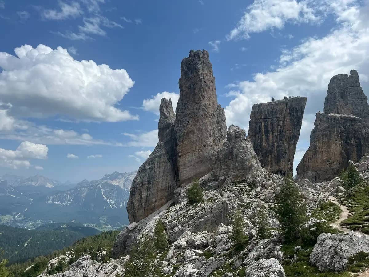 cinque torri in cortina d'ampezzo top after the cable cars in the dolomites
