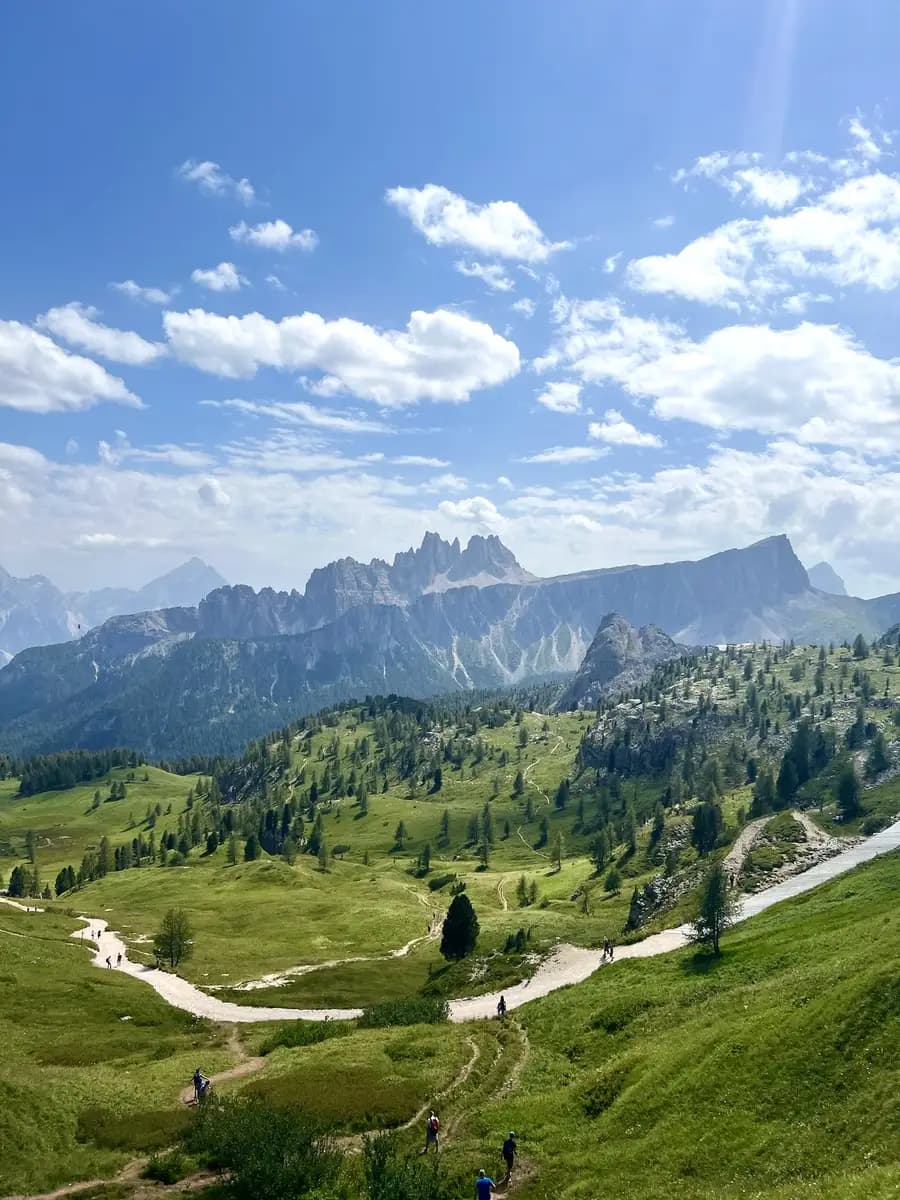 breathtaking view of the dolomites mountains in cinque torri italy