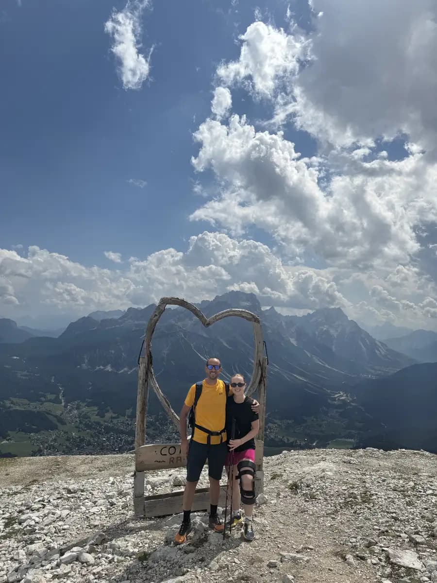 at the top of the cortina valles domomites italy