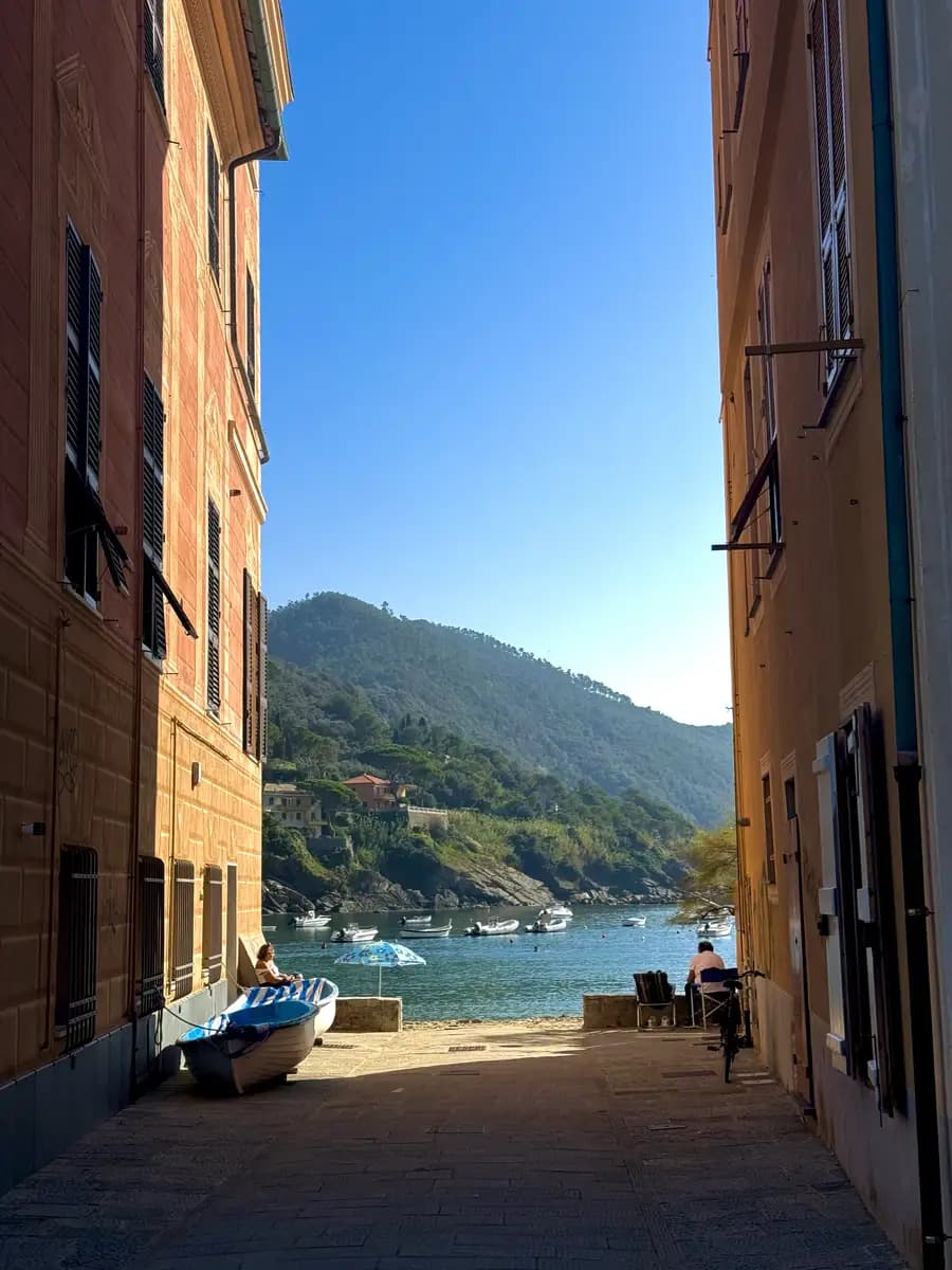 hidden gem sestri levante alleyway leading to baia del silenzio