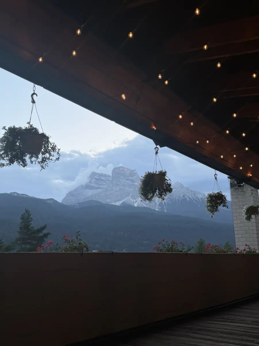 view of the dolomite mountains from our hotel boito