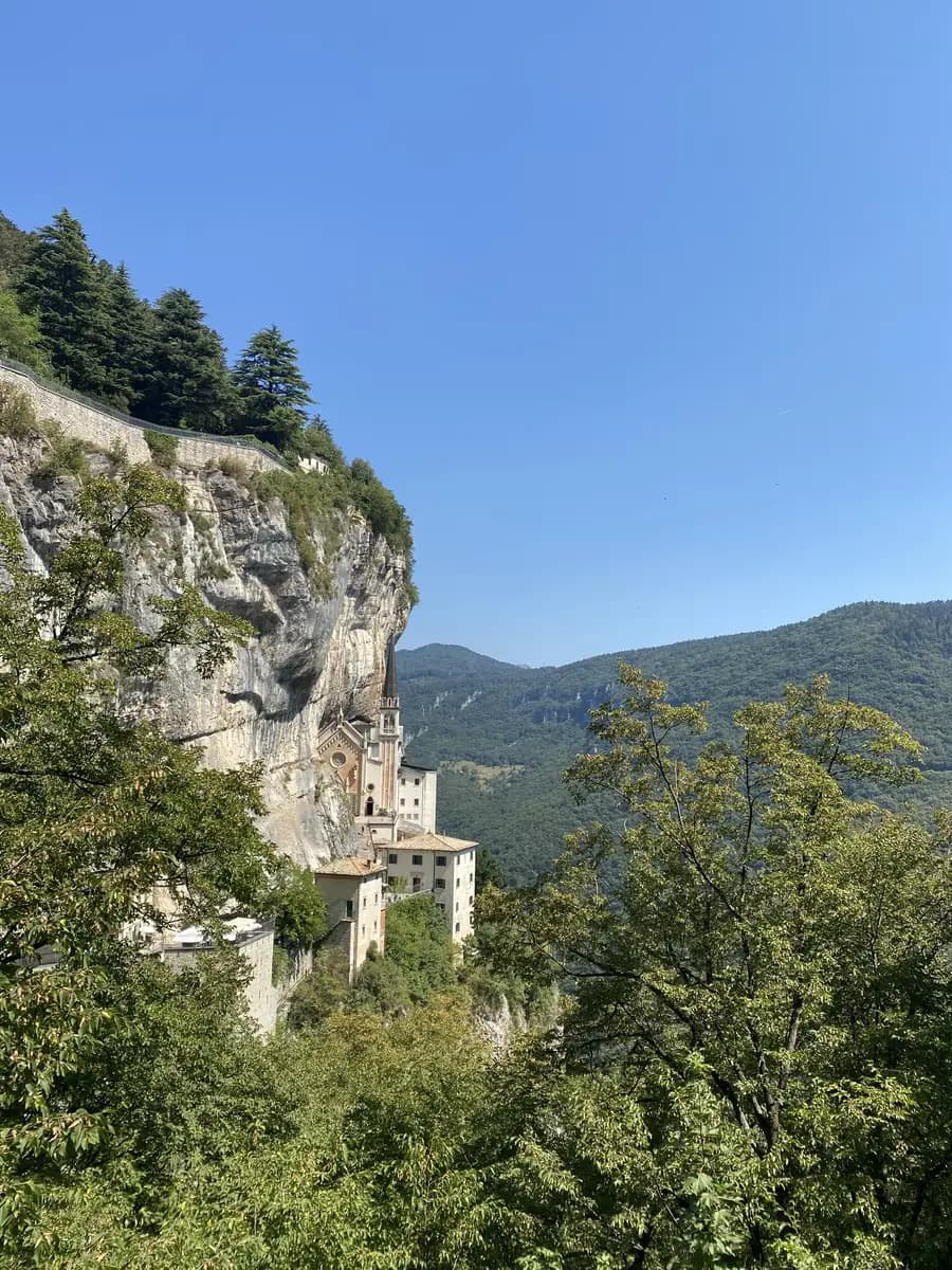 madonna della corona italy a church on a cliff