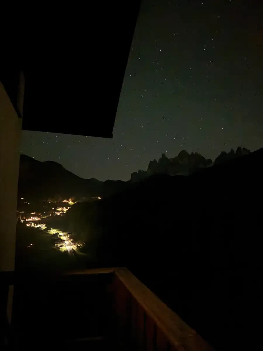 night time view of odle mountains dolomites