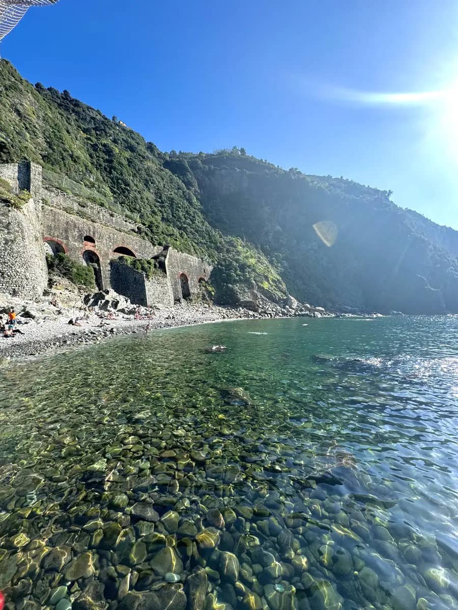 blue sea in riomaggiore cinque terre italy