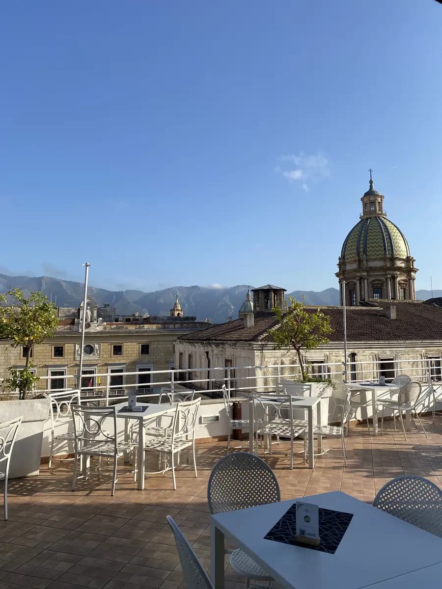 the amazing view of palermo and mountains we had every morning during breakfast