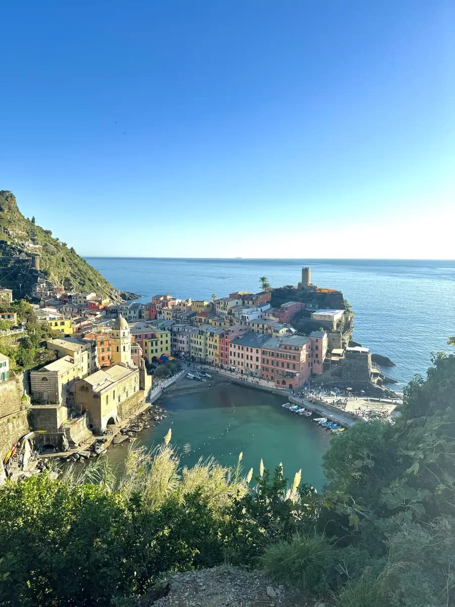 vernezza hike trail to monterosso viewpoint of the town
