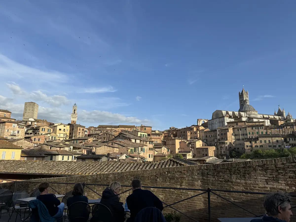 birds eye view of siena town tuscany